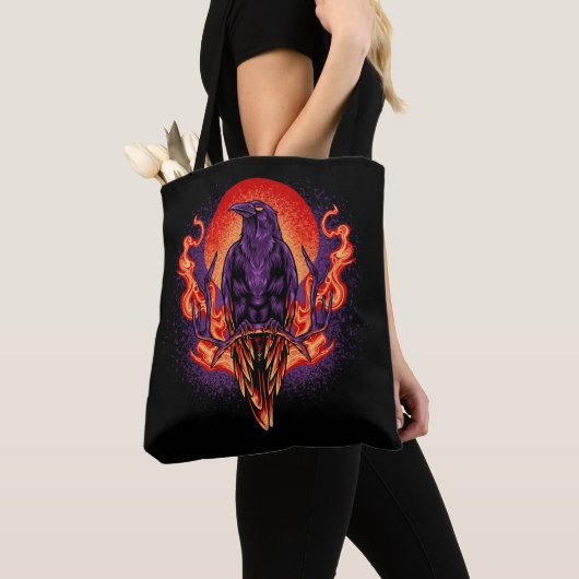 Sac fourre-tout d'Halloween de Crow (De près)