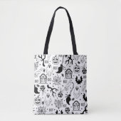 Sac fourre-tout d'Halloween éffrayant Black RIP (Devant)