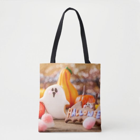 Sac fourre-tout d'Halloween Patch de citrouille (Devant)