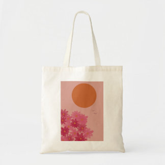 sac fourre-tout d'impression de fleurs roses et so