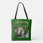 sac fourre-tout d'impression de singe vert "Just C (Dos)