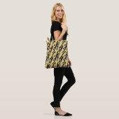 Sac fourre-tout d'impression de tigre jaune et ble (Sur le modèle)