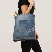 Sac fourre-tout d'impression Denim (De près)