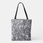Sac fourre-tout D'Impression Fleur Avec Art Noir B (Dos)