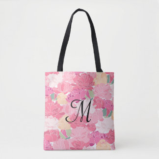 Sac fourre-tout d'impression florale Monogramme