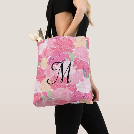 Sac fourre-tout d'impression florale Monogramme (De près)