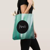 Sac fourre-tout d'impression florale vert doux (De près)