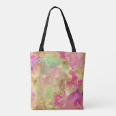 Sac fourre-tout d'impression rose, or, marbre vert (Dos)