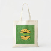 Sac fourre-tout d'impression Tournesol vert custom (Devant)