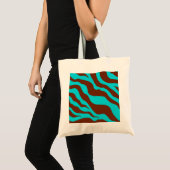 Sac fourre-tout d'impression Turquoise Zebra (Devant (produit))