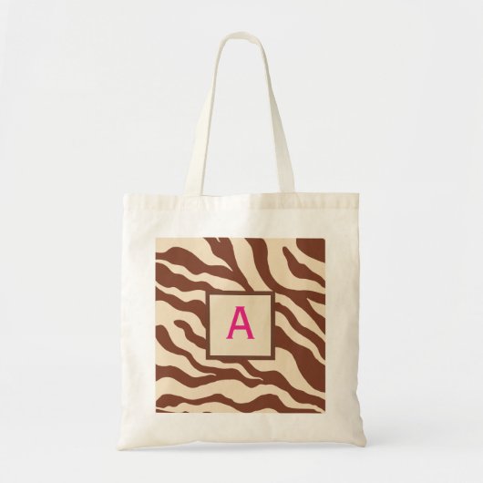 Sac fourre-tout d'impression Zebra monogramme (Devant)