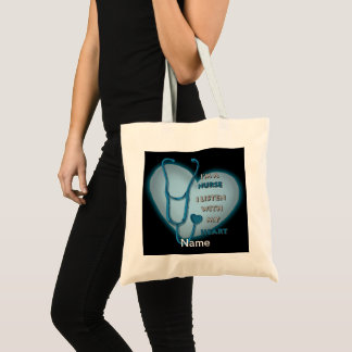 Sac fourre-tout d'infirmière de coeur bleu