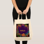 Sac fourre-tout d'inspiritisme fleuri violet joyeu (Devant (produit))