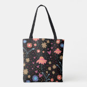 Sac fourre-tout d'inspirivité Boho Fun Floral Noir (Dos)