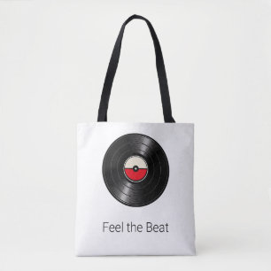 Sac fourre-tout disque vinyle rétro Feel the Beat