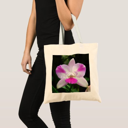 Sac fourre-tout d'orchidée rose et blanche (Devant (produit))