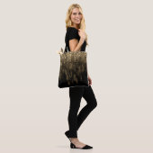 Sac fourre-tout doré noir brillant (Sur le modèle)