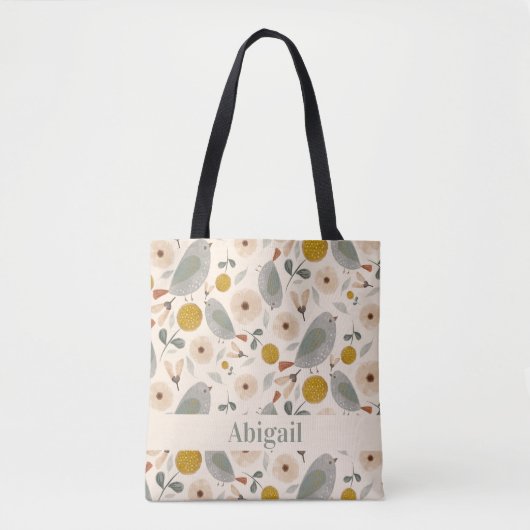 Sac fourre-tout doux aux petits oiseaux (Devant)