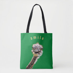 Sac fourre-tout drôle Happy Ostrich personnalisé c