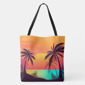 Sac fourre-tout du coucher de soleil tropical (Dos)