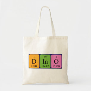 Sac fourre-tout du nom de table périodique Dino