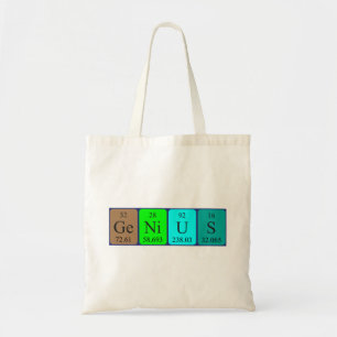 Sac fourre-tout du nom de table périodique du géni