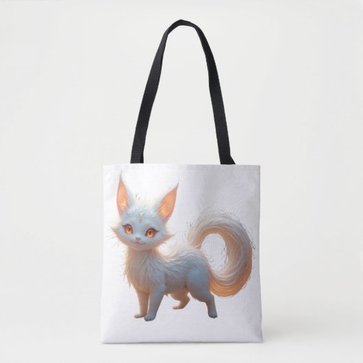 sac fourre-tout d'un petit mignon renard blanc (Devant)