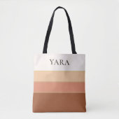 Sac fourre-tout élégant à rayures avec nom – Chic (Devant)