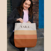 Sac fourre-tout élégant à rayures avec nom – Chic