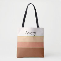 Sac fourre-tout élégant à rayures avec nom – Chic 