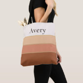 Sac fourre-tout élégant à rayures avec nom – Chic (De près)