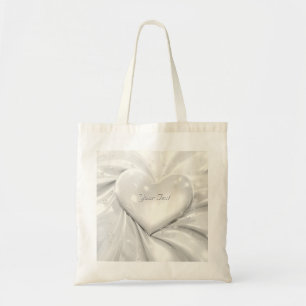 Sac fourre-tout élégant blanc crème en forme de cœ