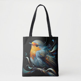 Sac fourre-tout élégant, imprimé Oiseau moyen Robi