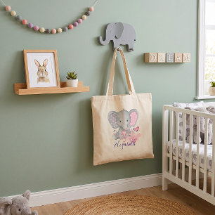 Sac fourre-tout éléphant bébé aquarelle mignon