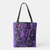 Sac fourre-tout Eléphant Violet Marcher Dans La Nu (Dos)