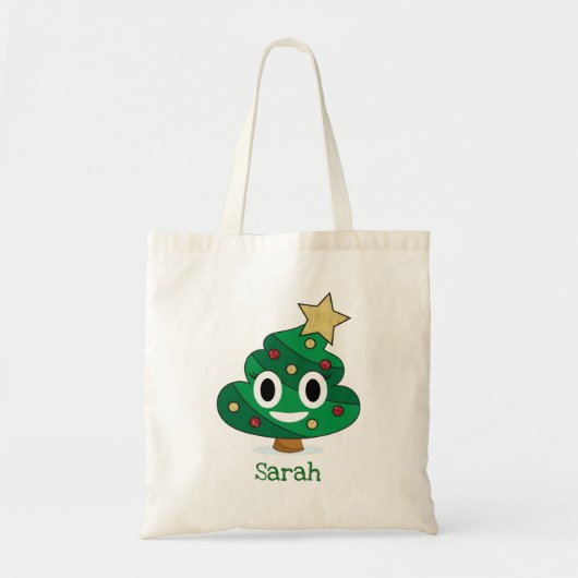 Sac fourre-tout Emoji Poop de Noël (Devant)