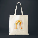 Sac fourre-tout en arc-en-ciel mignon pour filles<br><div class="desc">Sac fourre-tout de dessin en arc-en-ciel mignon pour les filles. Personnalisez avec votre propre nom personnalisé. Design dessiné à la main avec des aquarelles pastel.</div>