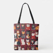 sac fourre-tout en art Ai de chats patchwork (Dos)