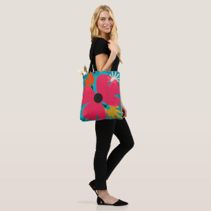 Sac fourre-tout en art floral rose vif gras