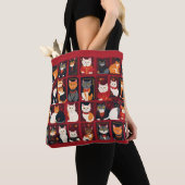 sac fourre-tout en art IA chats patchwork (De près)