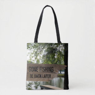 Sac fourre-tout en bois de pêche allé drôle à