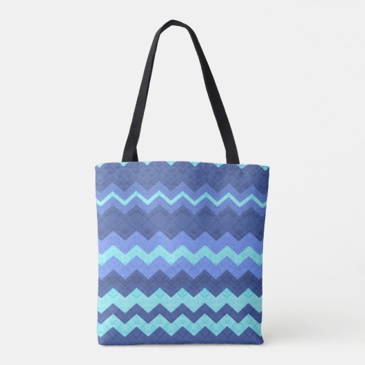 sac fourre-tout en chevron bleu (Dos)