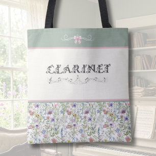Sac fourre-tout en clarinette à fleurs sauvages ve