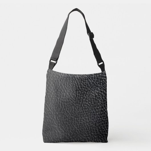 Sac fourre-tout en cuir noir (Devant)