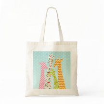 Sac fourre-tout en pastel à girafes de motif