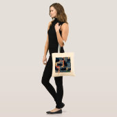 Sac fourre-tout en patchwork de chats noirs japona (Devant (modèle))