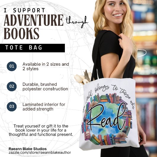 Sac fourre-tout en polyester brossé "Lisant" pour 