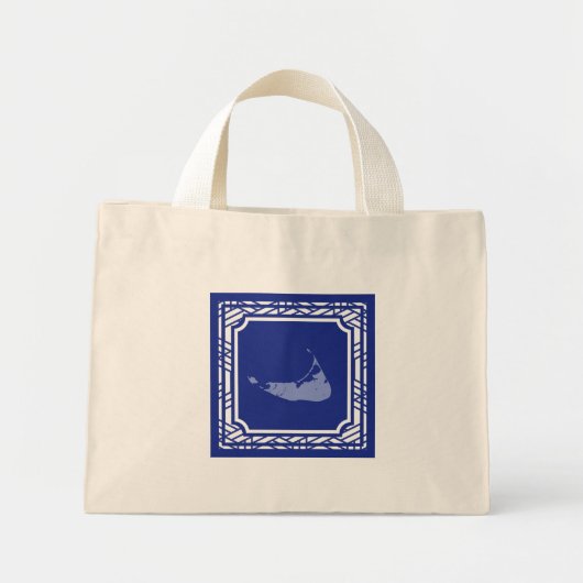 Sac fourre-tout en rotin bleu Nantucket (Devant)