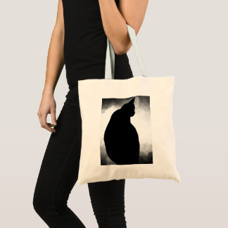 Sac fourre-tout en silhouette de chat noir