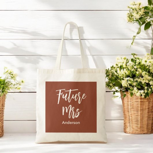 Sac fourre-tout en terracotta Future Mrs Brown Mar